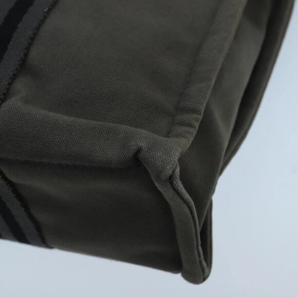 HERMES Fourre Tout PM Tote Bag Canvas Gray Black Auth 104620 - Picture 2 of 16